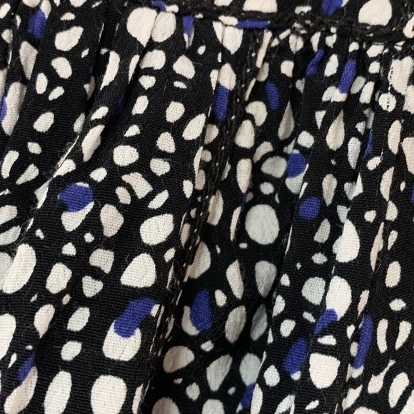 MSSP Black White Blue Tie-Front Top XS V Neck - Picture 2 of 4